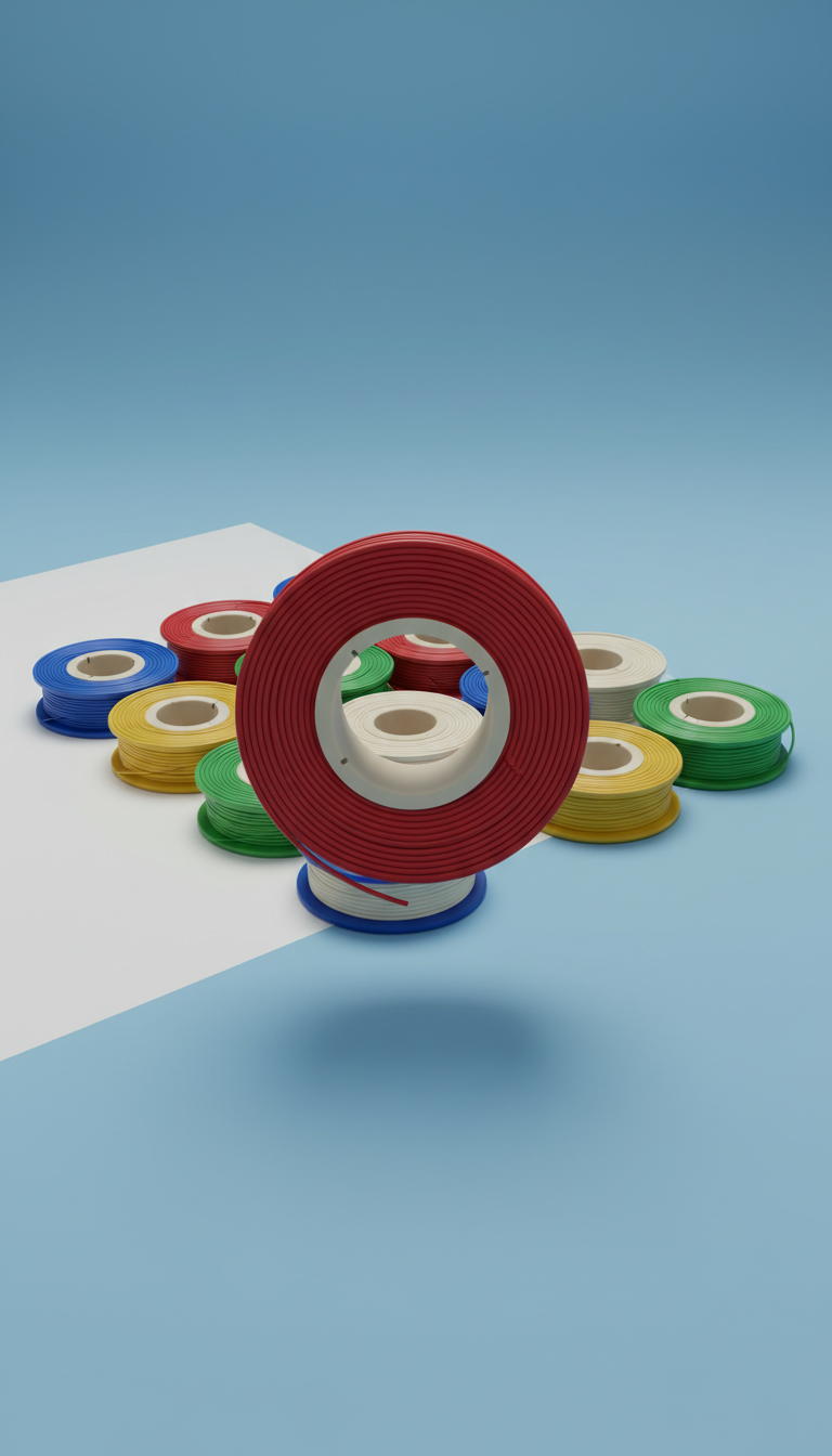 PLA filament on cardboard spool