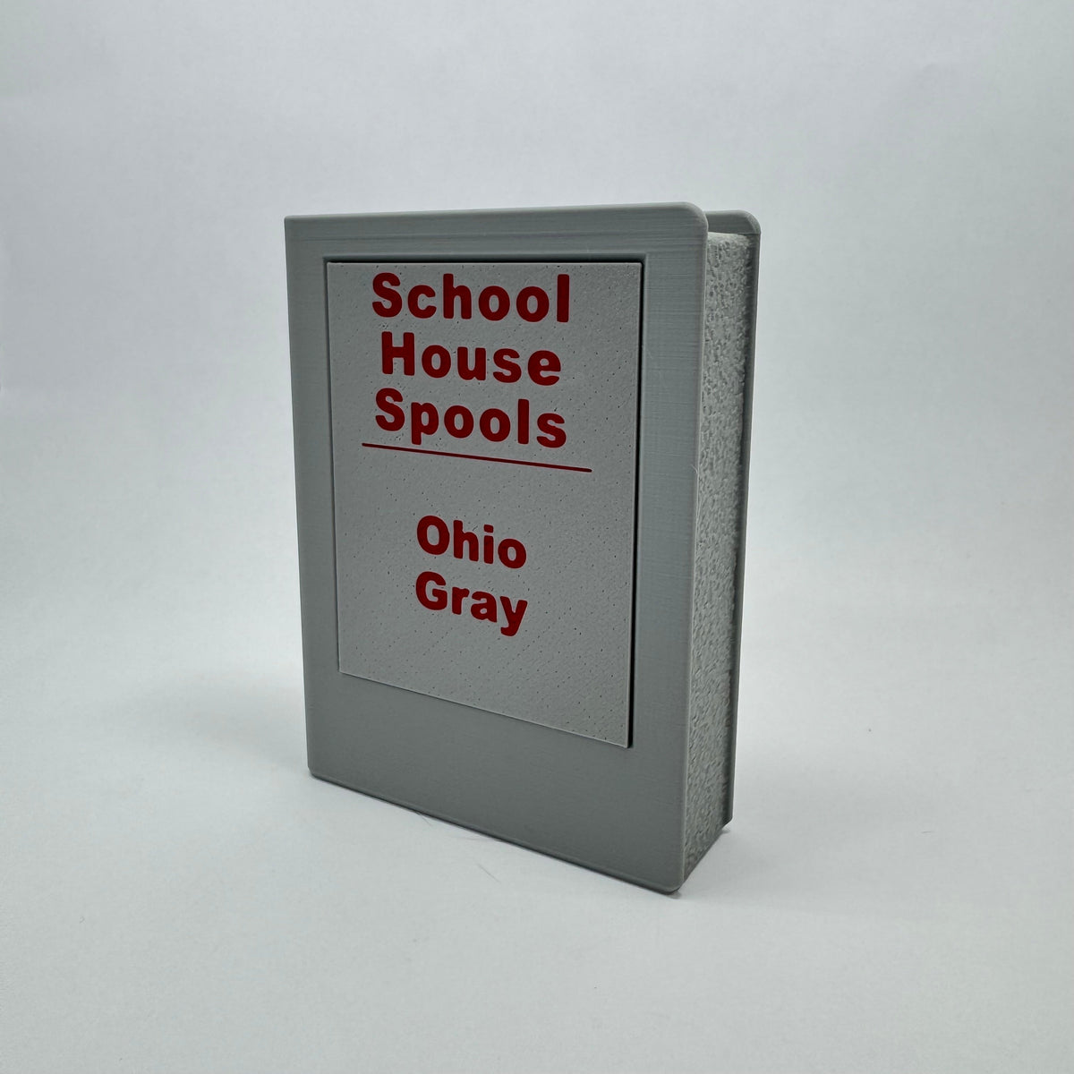 School House Spools Ohio Gray sample plaque